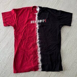 Ripndip Angel and Devil red black split tir-dye T-Shirt xl